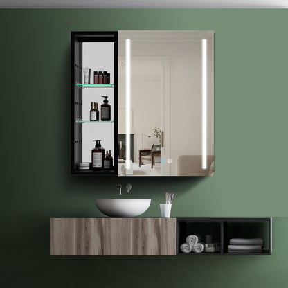 30x30 inch Bathroom Medicine Cabinets Surface Mounted Cabinets With Lighted Mirror, Small Cabinet No Door