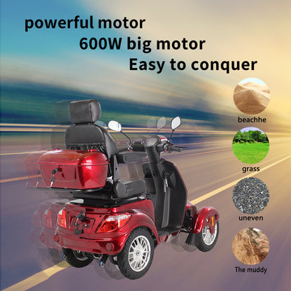 Fastest Mobility Scooter With Four Wheels For Adults & Seniors, Red