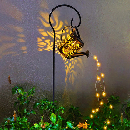 Outdoor Solar Garden Decoration Kettle Light 2 Pack,Warm White 3000K LED Lights, water-proof, Peony Flower