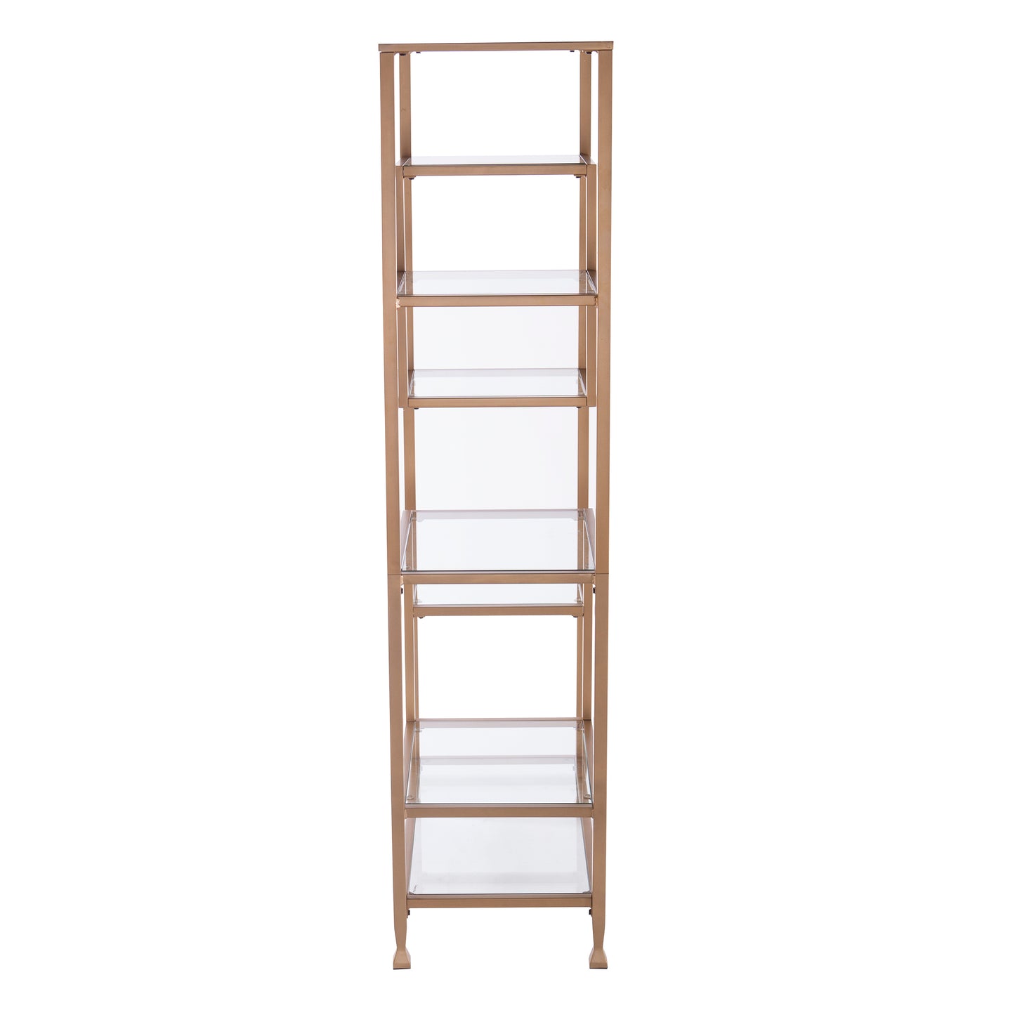 Jaymes Metal/Glass Asymmetrical Étagère/Bookcase - Gold