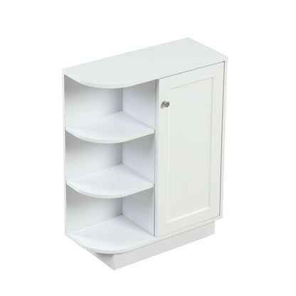 Open Style Shelf Cabinet with Adjustable Plates Ample Storage Space Easy to Assemble, White