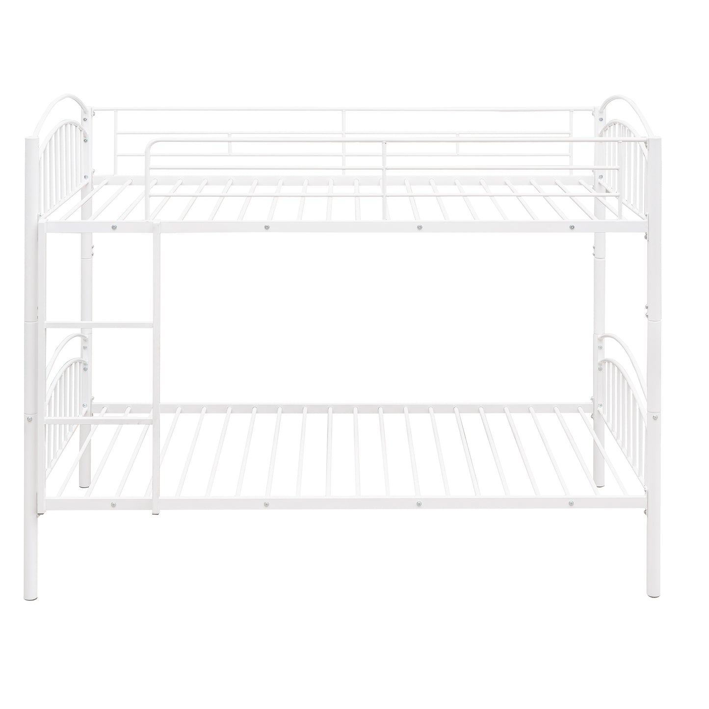 Twin Over Twin Metal Bunk Bed,Divided into Two Beds(White)（OLD SKU:MF280424AAK）