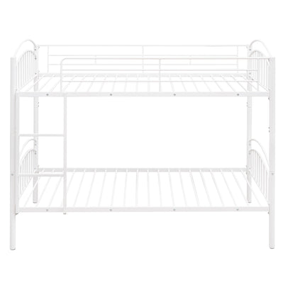 Twin Over Twin Metal Bunk Bed,Divided into Two Beds(White)（OLD SKU:MF280424AAK）