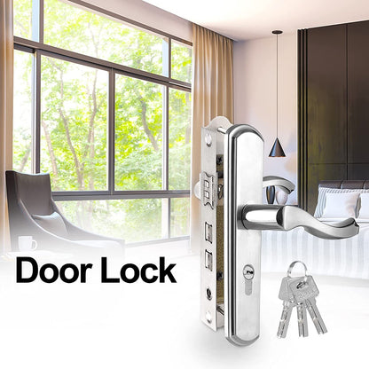 Miibox Privacy Door Lever Knob Lock , Stainless Steel Door Knob with Lock and Key Fit Door Thick 0.98-1.97 inch