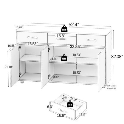 Three Doors Side Table-white