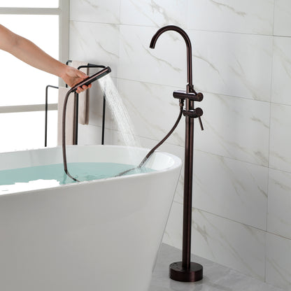 Double Handle Floor Mounted Clawfoot Tub Faucet