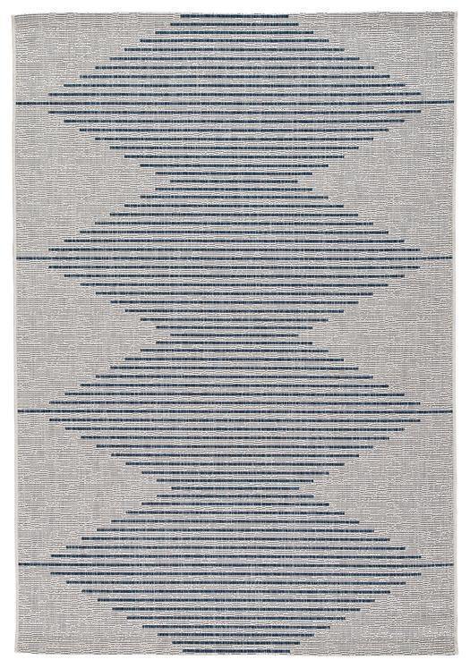 Ashley Alverno White+Blue Contemporary 7'10" x 10'2" Rug R405001