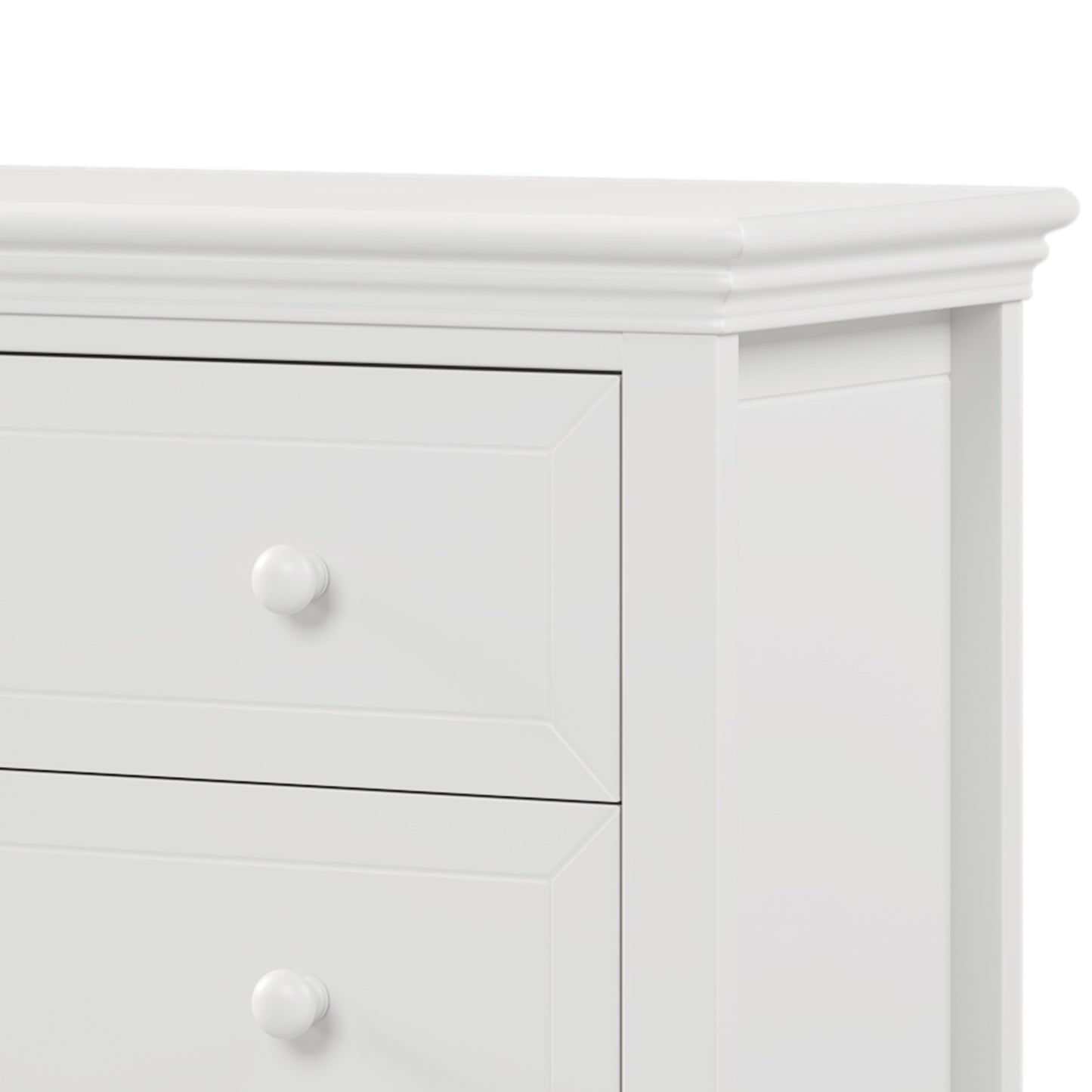 Traditional Concise Style White Solid Wood One-Drawer Nightstand