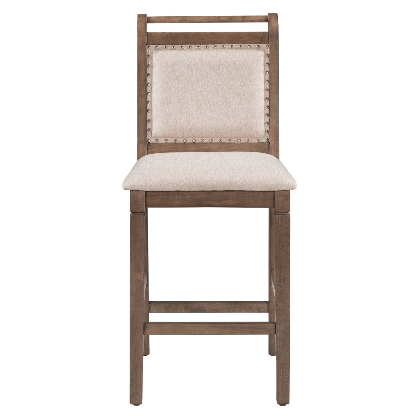 TOPMAX 2-Piece Upholstered Wood Breakfast Nook Dining Chairs for Small Places, Brown