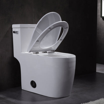 1.28 GPM (Water Efficient) One-Piece ADA Elongated Toilet, Soft Close Seat Included (cUPC Approved) - 28.7"x16.5"x28.7"