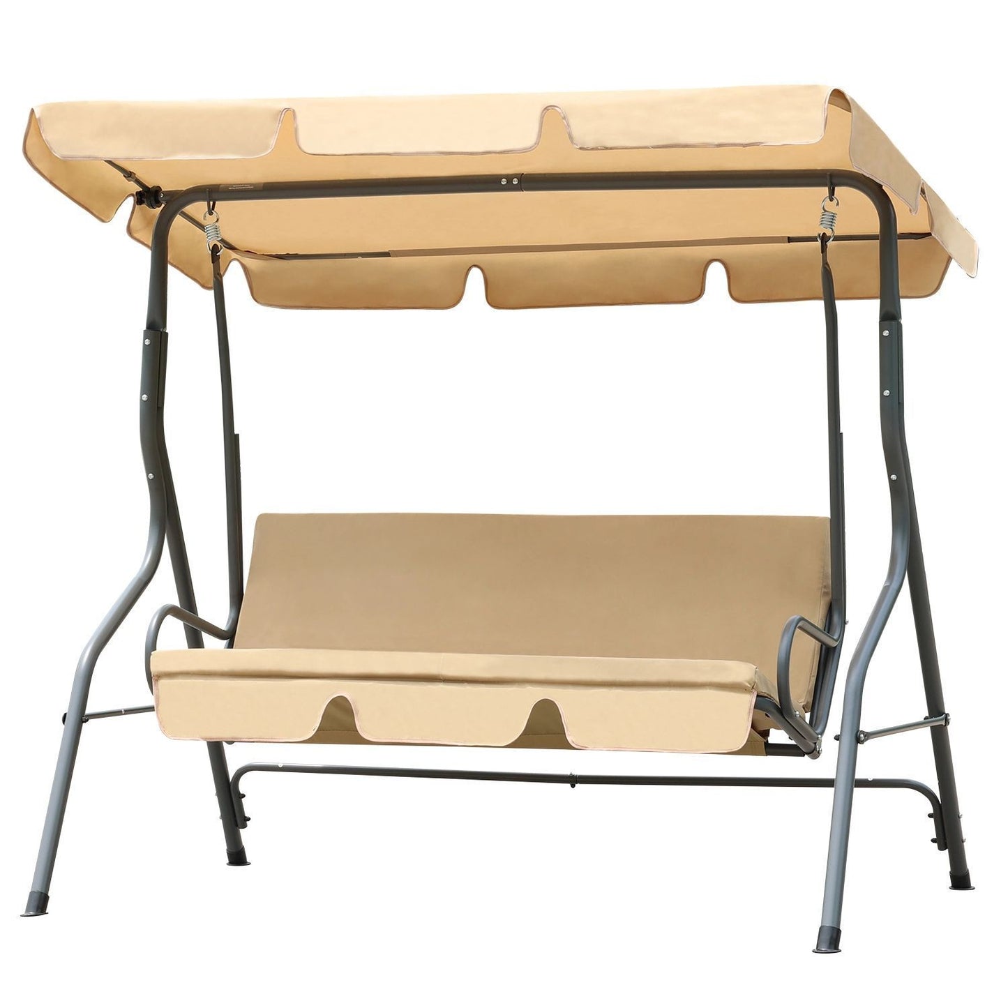 Outdoor 3 Person Patio Swing Seat with Adjustable Canopy for Patio, Garden, Poolside, Balcony