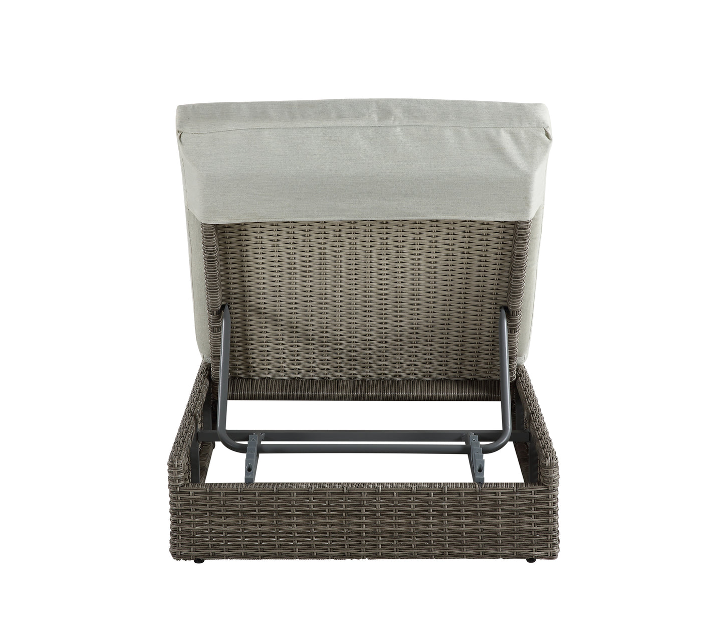 ACME Salena Patio Sun Lounge, Beige Fabric & Gray Finish OT01093