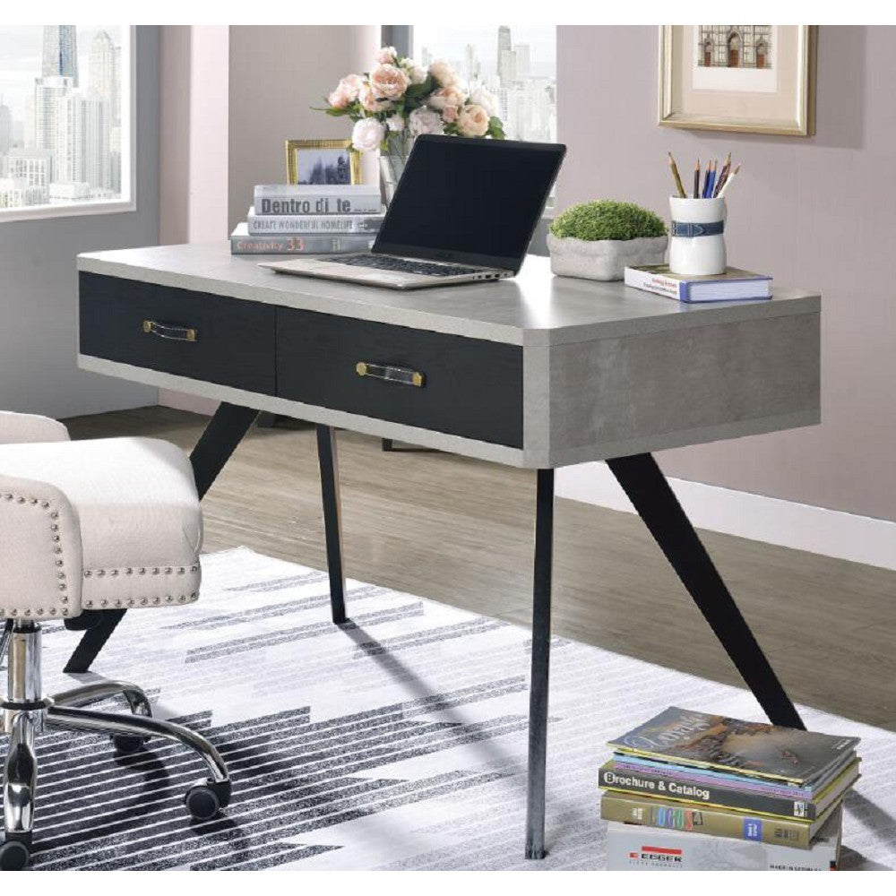 ACME Magna Desk in Faux Concrete & Black 92530