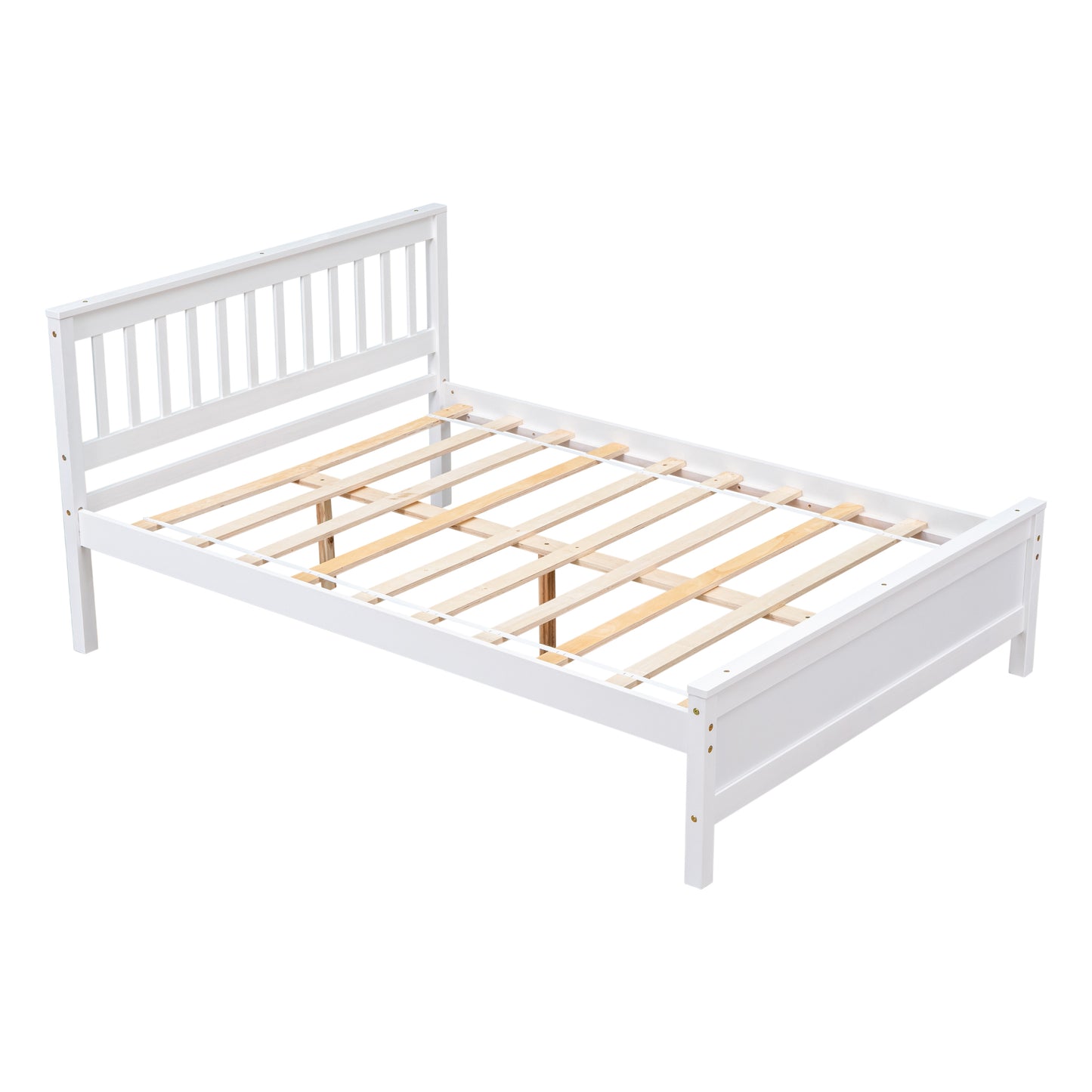 Full Bed with Headboard and Footboard for Kids, Teens, Adults,with a Nightstand ,White