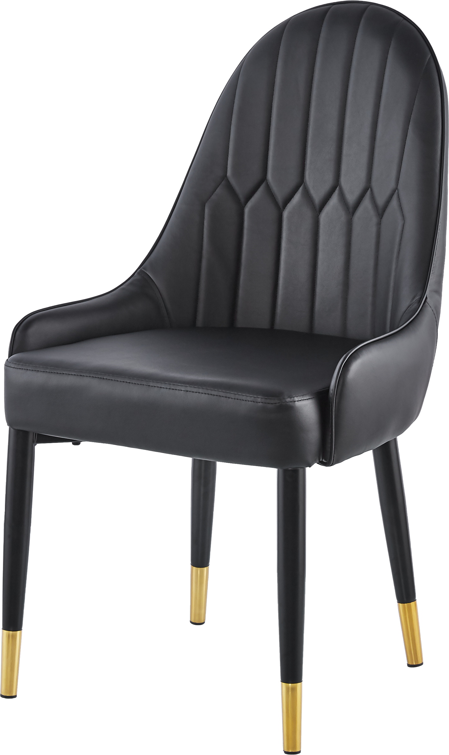 Modern Leather Dining Chair Set of 2, Upholstered Accent Dining Chair, Legs with Black Plastic Tube Plug