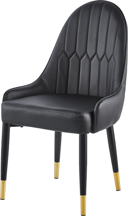 Modern Leather Dining Chair Set of 2, Upholstered Accent Dining Chair, Legs with Black Plastic Tube Plug