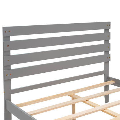 Full Size Platform Bed with Drawers, Gray(New SKU:WF288468AAE)