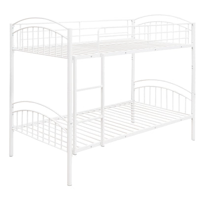 Twin Over Twin Metal Bunk Bed,Divided into Two Beds(White)（OLD SKU:MF280424AAK）