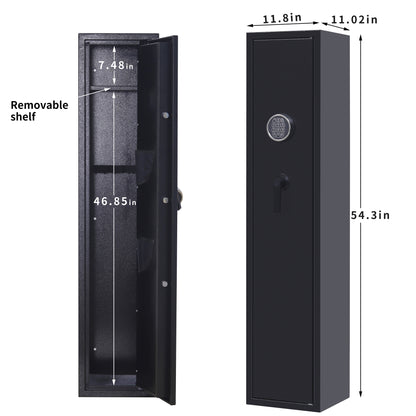 Gun Safe, Rifle Safe  Gun Storage Cabinet（4-5 Rifle and 2 Pistol） with Digital Keypad Lock,Quick Access Electronic Firearm Gun Security Cabinet,Black