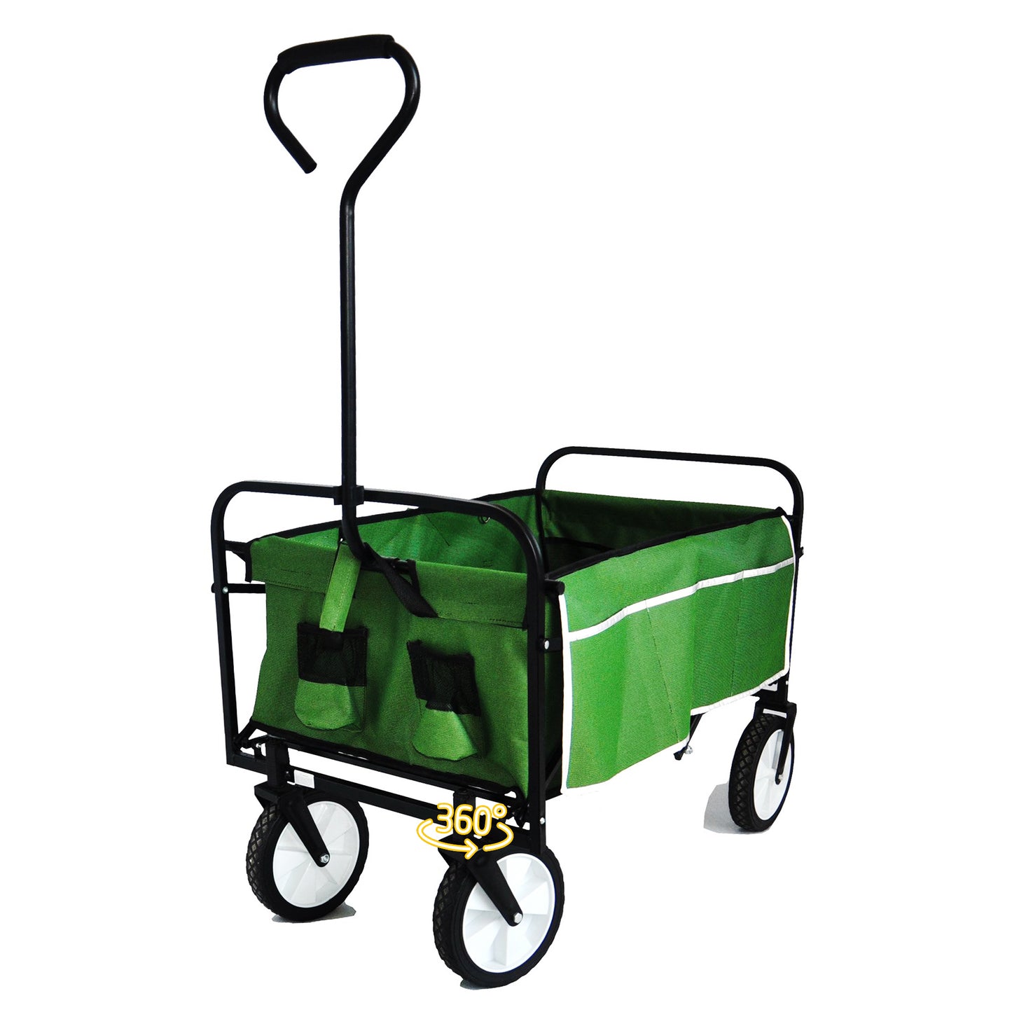 Folding Wagon Garden Shopping Beach Cart (Green)