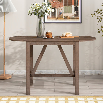 TOPMAX Wood Drop Leaf Counter Height Dining Table for Small Place, Brown