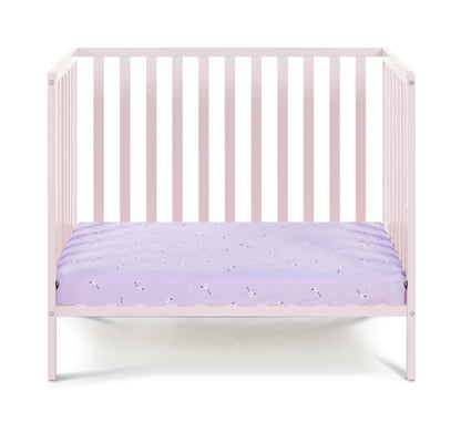 Palmer 3-in-1 Convertible Mini Crib Pastel Pink w/ Mattress Pad
