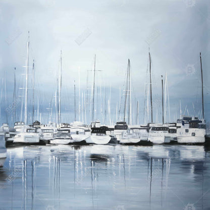 Boats at the dock 2 - 16x16 Print on canvas