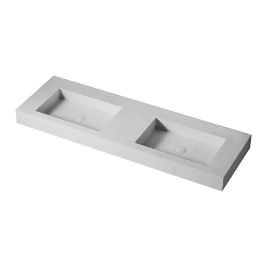 60inch Solid surface double basin including mounting fittings