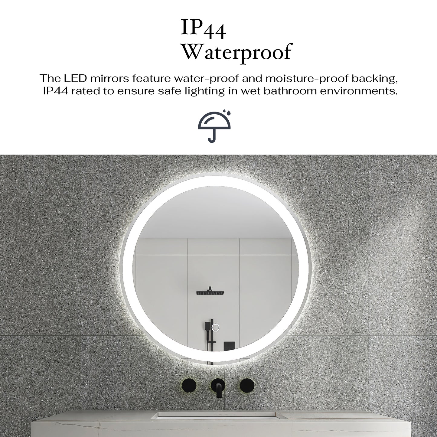 32 in. Round Wall-Mounted Dimmable LED Bathroom Vanity Mirror with Defogger and Bluetooth Music Speaker