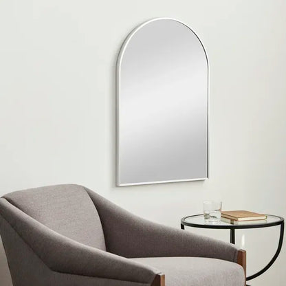 Wall Mirror 36"x24", Bathroom Mirror, Vanity Mirror, for Bathroom, Bedroom, Entryway, with Metal Frame, Modern & Contemporary Arch Top Wall Mirror (Sliver)