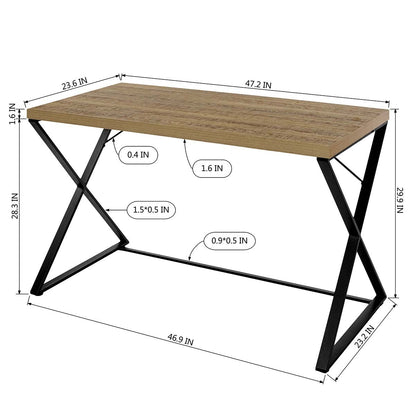 47.2" L Computer Desk, Console Desk - OAK & BLACK