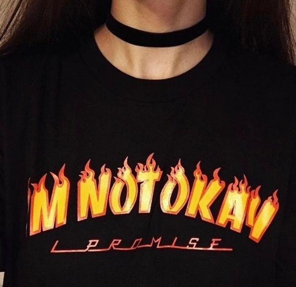 "I'm Not Okay" Thrasher Tee by White Market