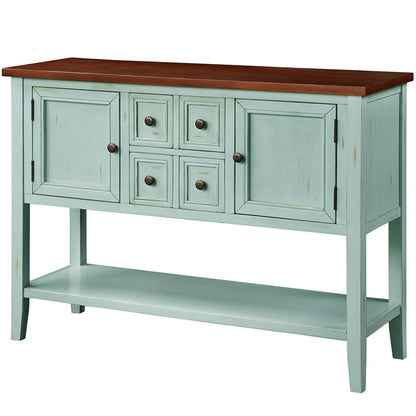 TREXM  Cambridge Series Buffet Sideboard Console Table with Bottom Shelf (Retro Blue)