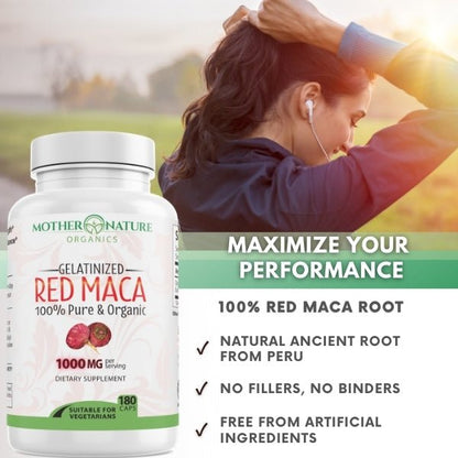 Red Maca Capsules by Mother Nature Organics