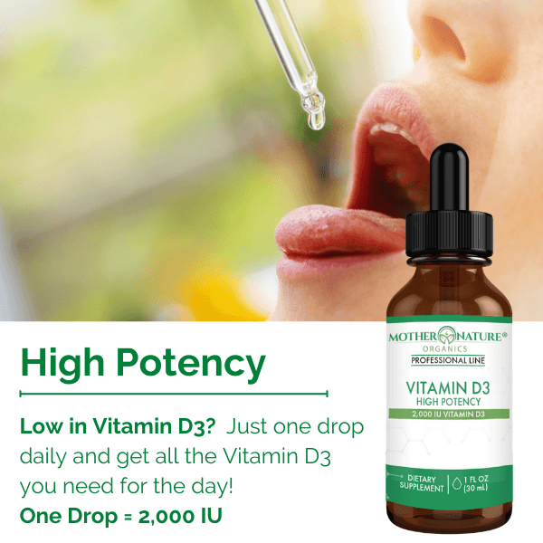 Vitamin D3 2000 IU High Potency by Mother Nature Organics