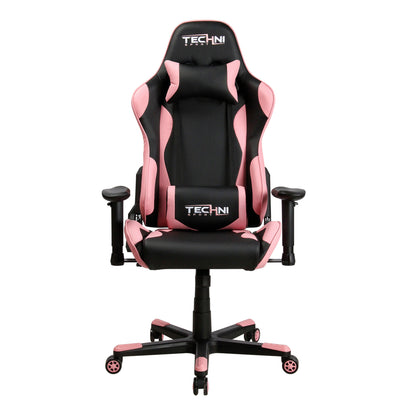 Techni Sport TS-4300 Ergonomic High Back Racer Style PC Gaming Chair, Pink