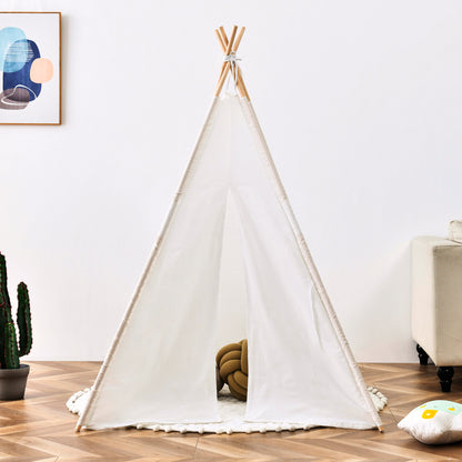 Kids Tent Natural Cotton Canvas Stable Framework Indoor Outdoor Safe Playing House Toys for Boy Girl