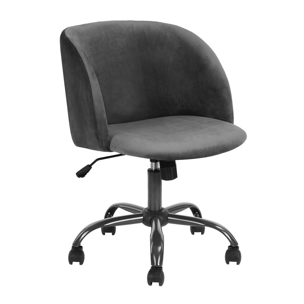 Velvet Upholstered Home office task chair - Dark Grey