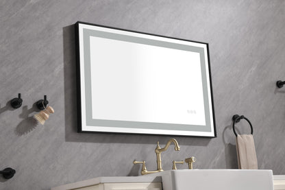 LED Lighted Bathroom Wall Mounted Mirror with High Lumen+Anti-Fog Separately Control