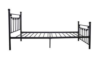 Twin  Size Metal Bed Frame with Headboard and Footboard (black )