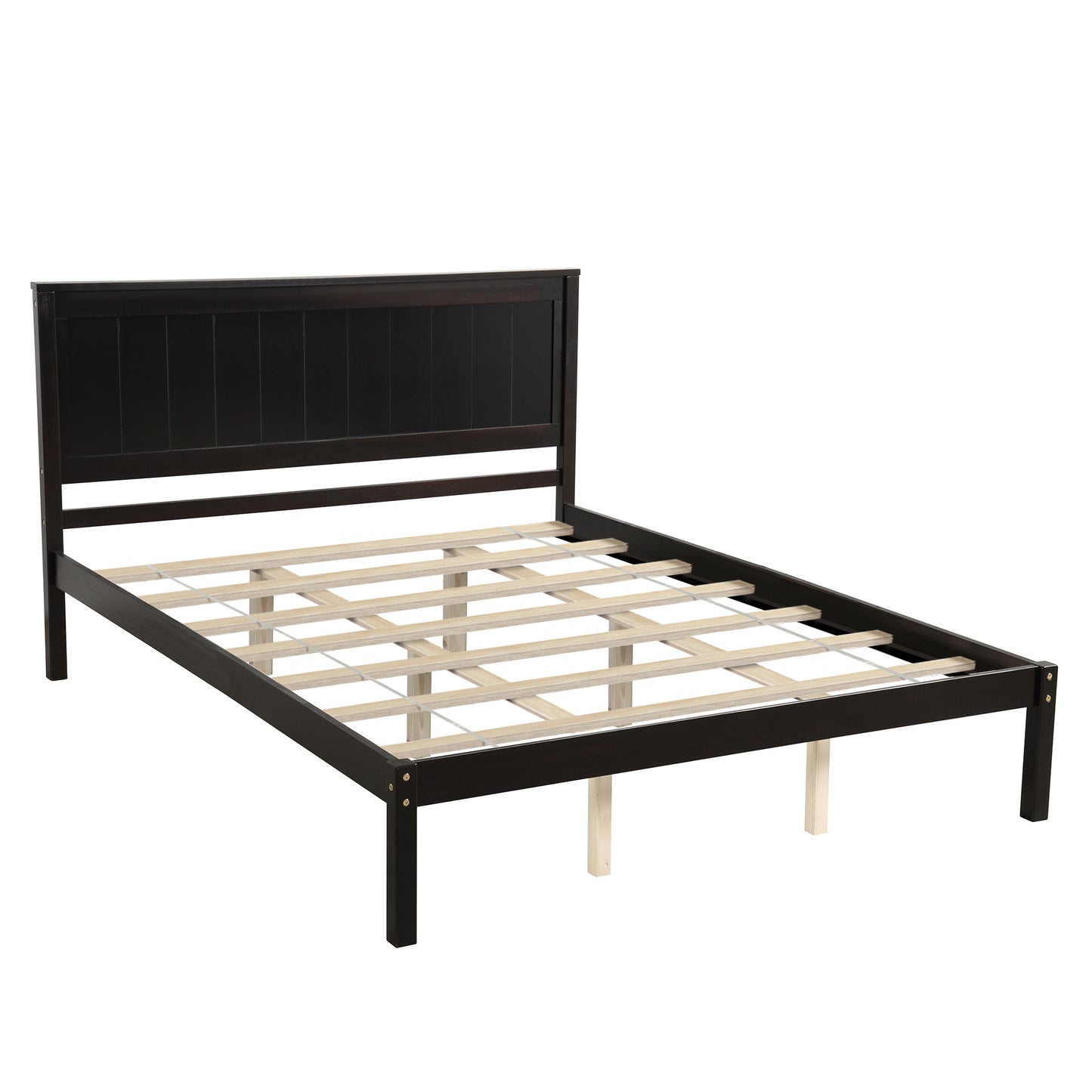 Platform Bed Frame with Headboard , Wood Slat Support , No Box Spring Needed ,Queen,Espresso（OLD SKU:WF191420AAP）