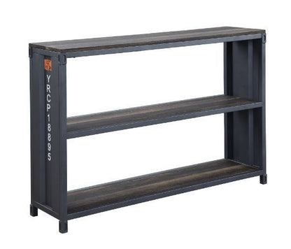 ACME Cargo Bookshelf, Weathered Oak & Gunmetal Finish 92997