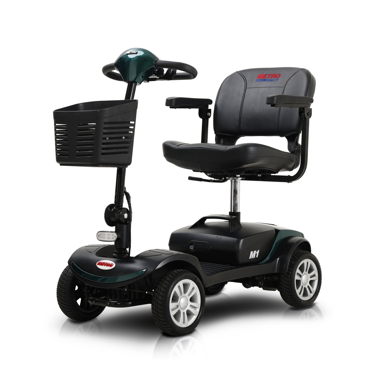 Four wheels Compact Travel Mobility Scooter with 300W Motor for Adult-300lbs, EMERALD