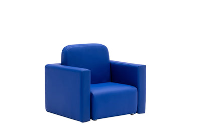 Blue Color 1pc Convertible Armchair/Table for Kids