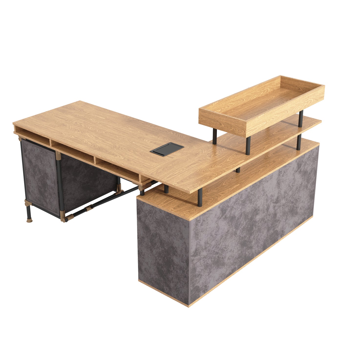 Retro wooden desk natural color