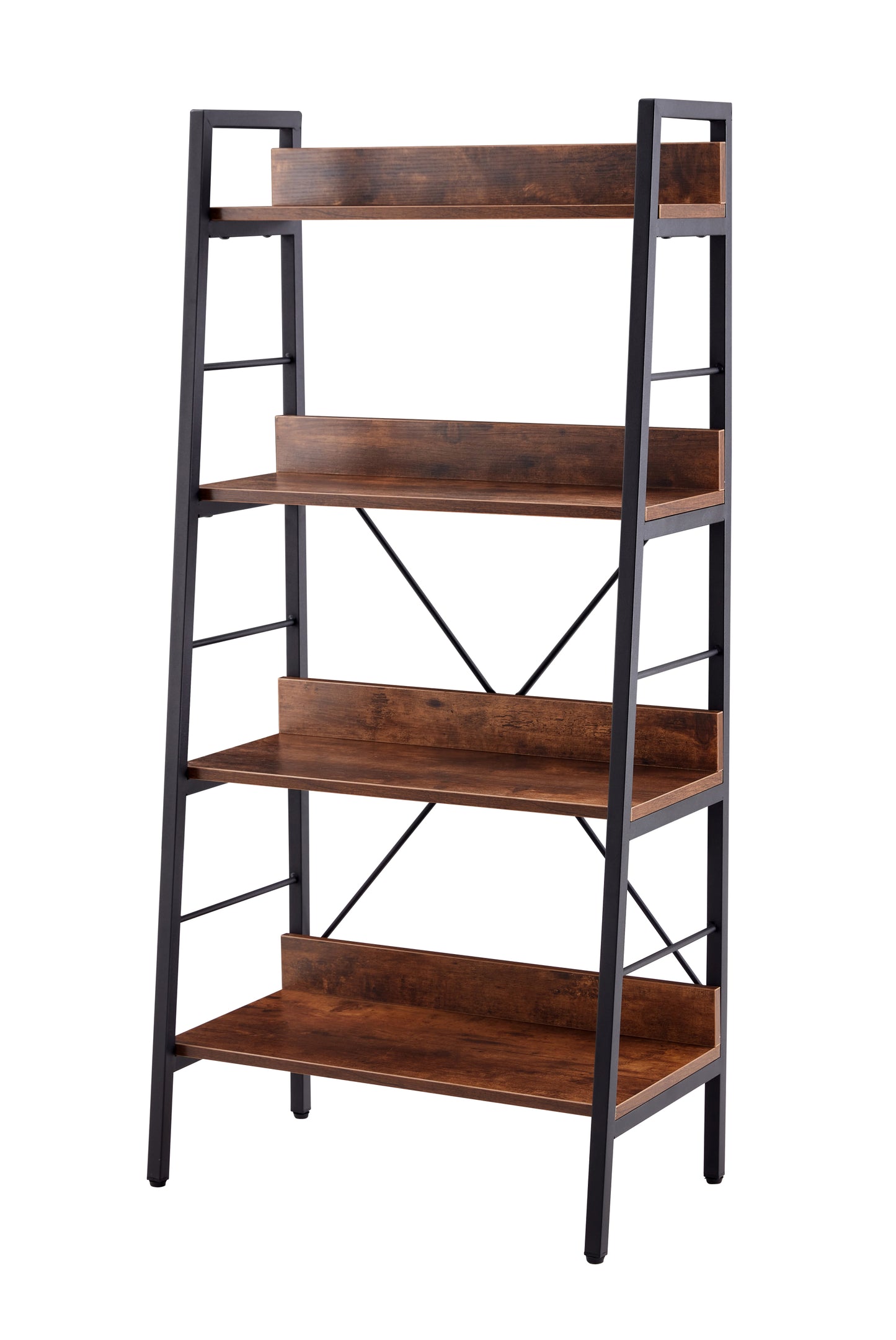 DN 4 LAYER DISPLAY BOOKSHELF H LADDER SHELF STORAGE SHELVES RACK SHELF UNIT METAL FRAME, TIGGER, 1 pc per carton