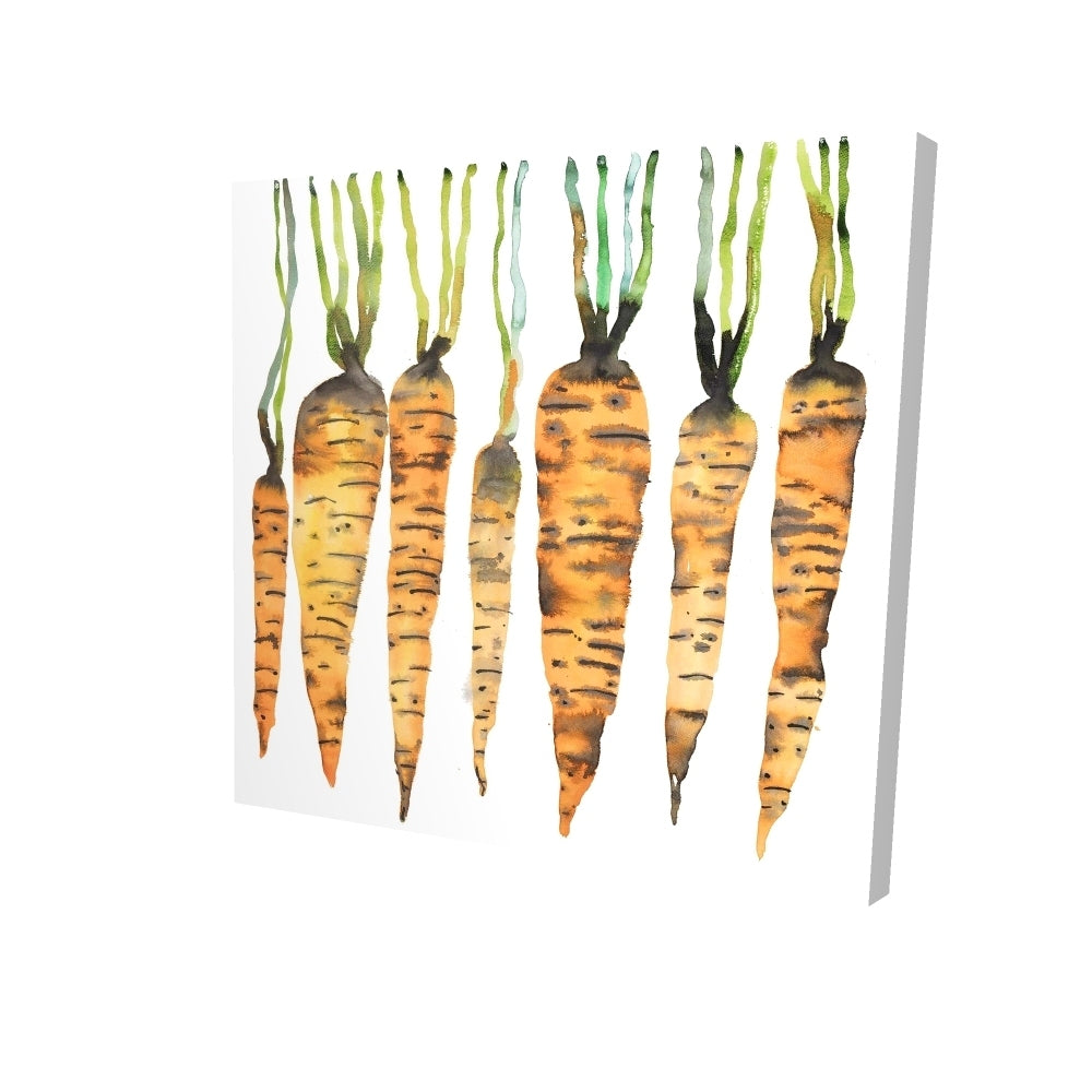 Watercolor carrots - 32x32 Print on canvas