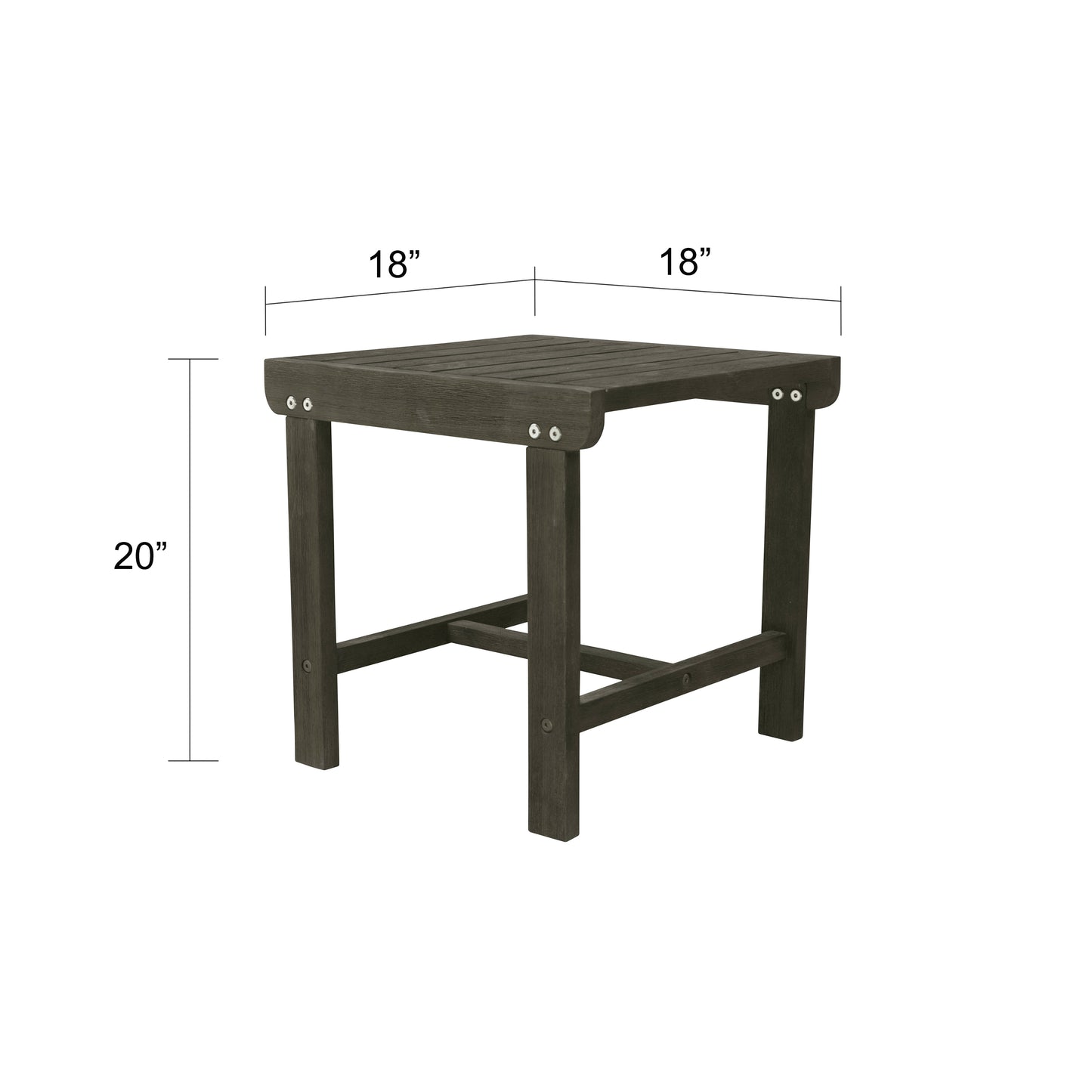 Renaissance Outdoor Patio Wood Side Table