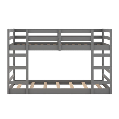 Twin Over Twin Bunk Bed with Ladder, Gray（OLD SKU：WF282787AAE）