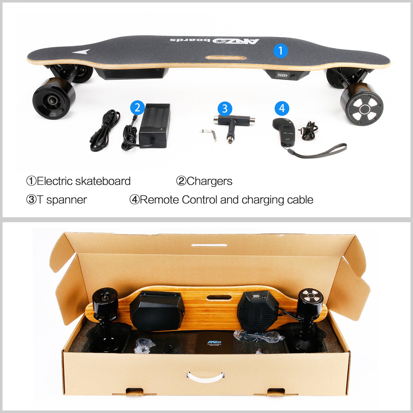 Electric Skateboard for Adults with Remote Electric Longboard Speed up to 25mph for Youths, 1200W Brushless Motor, 18Miles Range, load 120kg.